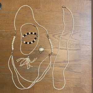 Maria Nicola bundle cream pearl with silver connectors